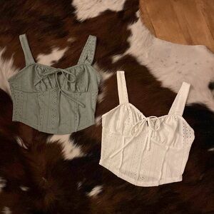 2 size medium(no tags) chic crop tops